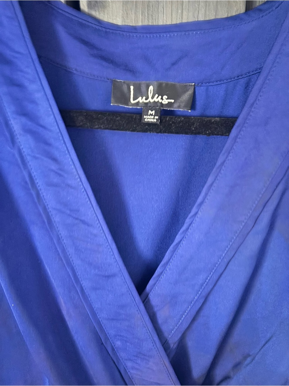 Lulu's Cobalt Blue Long Sleeve Wrap Mini Dress with Ruffle Hem - Picture 2 of 3